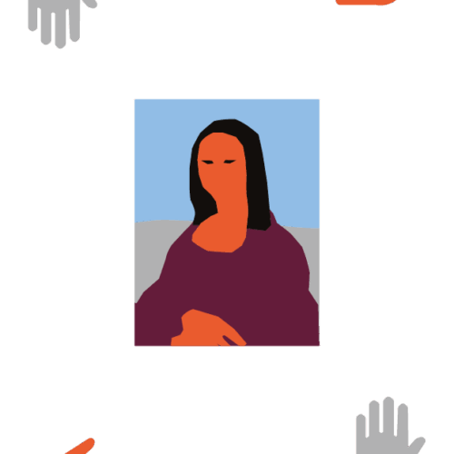 Vektor Illustration Mona Lisa, 4 Hände
