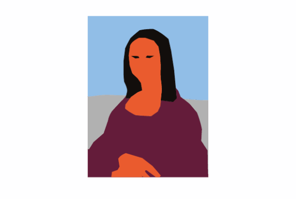 Vektor Illustration Mona Lisa, 4 Hände